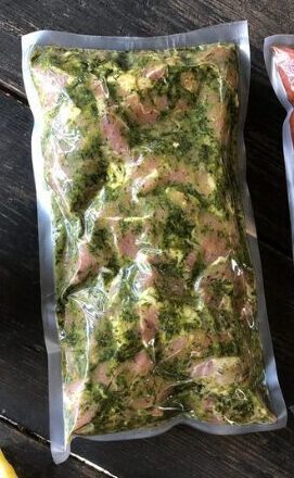 Jēra šašliks (sviesta\zaļumu marinādē)